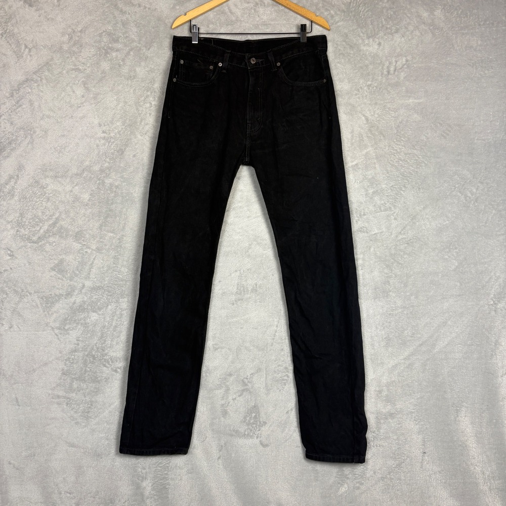 Levi's 505 Regular Fit Straight Leg Black Denim Jeans 00505-0260 Mens W34 L36
